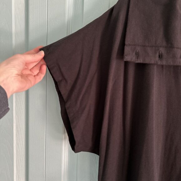 Focus Casual Life Womens Button Front Collared Tunic Top XL Black - Picture 5 of 12